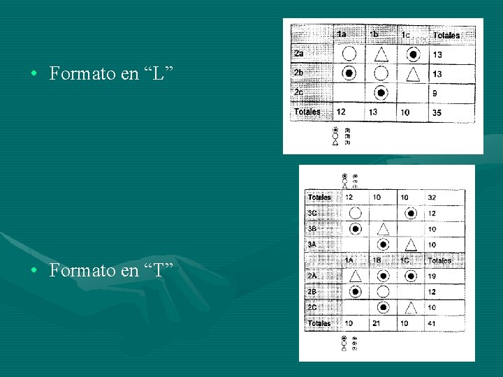  • Formato en “L” • Formato en “T” 