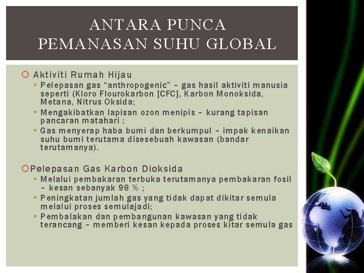 punca punca pemanasan global