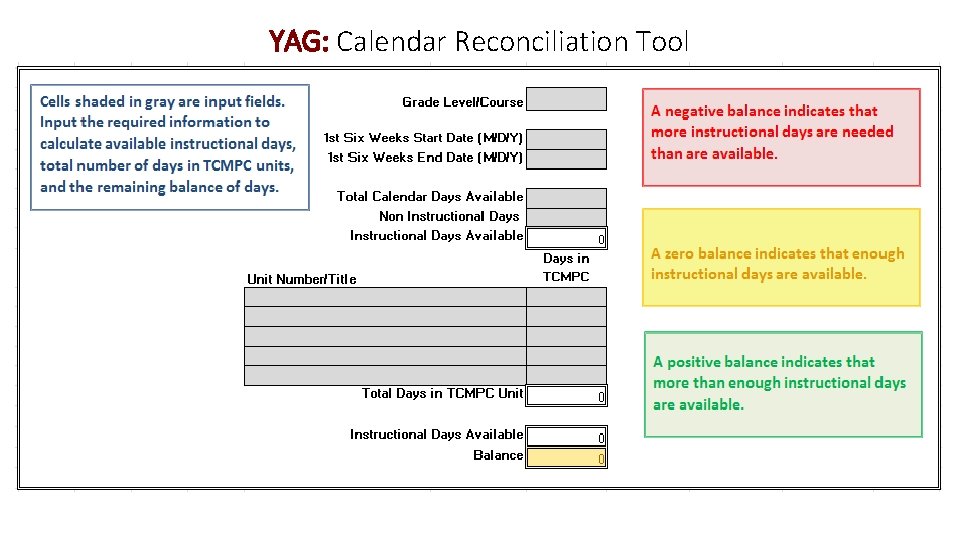 YAG: Calendar Reconciliation Tool 