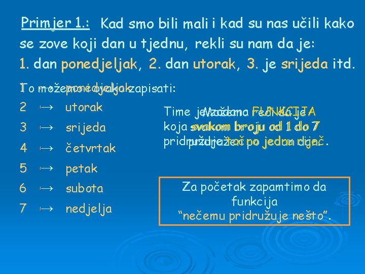 Primjer 1. : Kad smo bili mali i kad su nas učili kako se