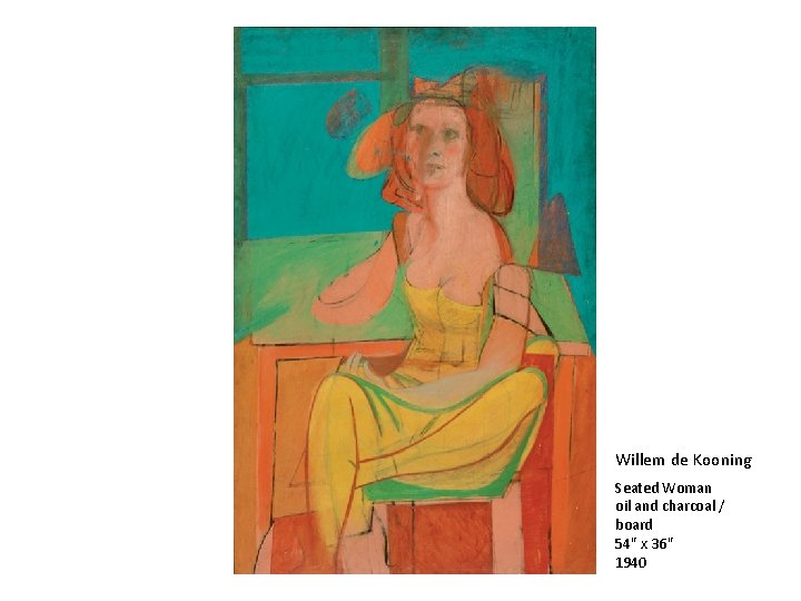 Willem de Kooning Seated Woman oil and charcoal / board 54" x 36" 1940