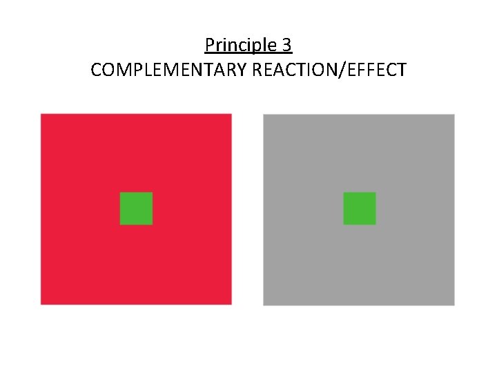 Principle 3 COMPLEMENTARY REACTION/EFFECT 