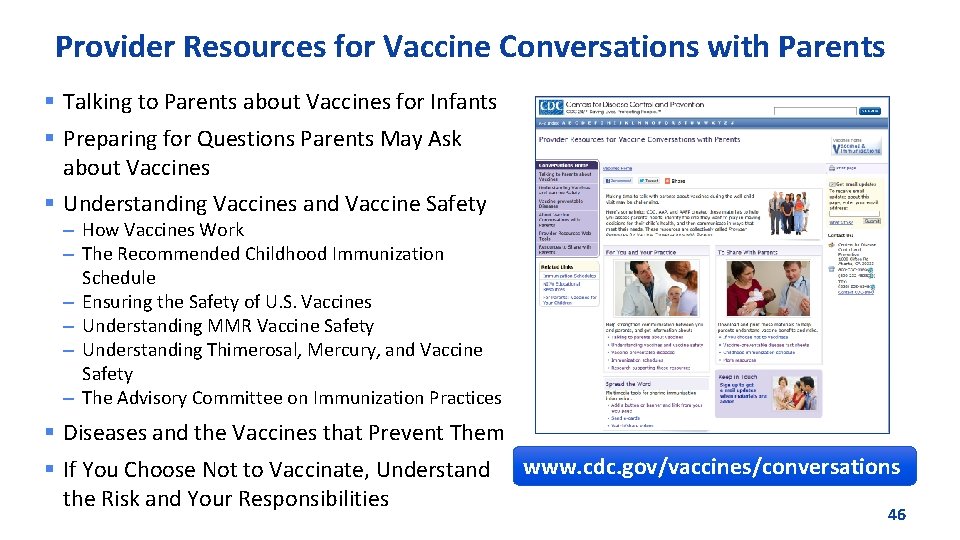 Provider Resources for Vaccine Conversations with Parents § Talking to Parents about Vaccines for