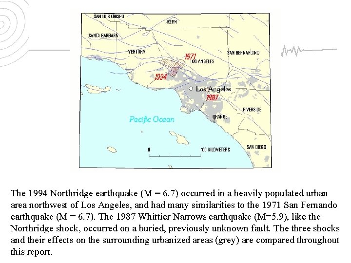 The 1994 Northridge earthquake (M = 6. 7) occurred in a heavily populated urban