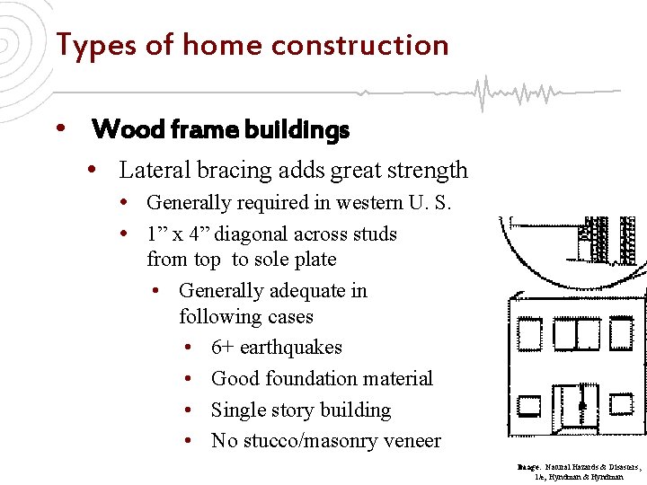Types of home construction • Wood frame buildings • Lateral bracing adds great strength