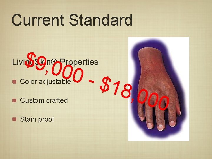 Current Standard $9, 0 00 $ Living. Skin® Properties Color adjustable Custom crafted Stain