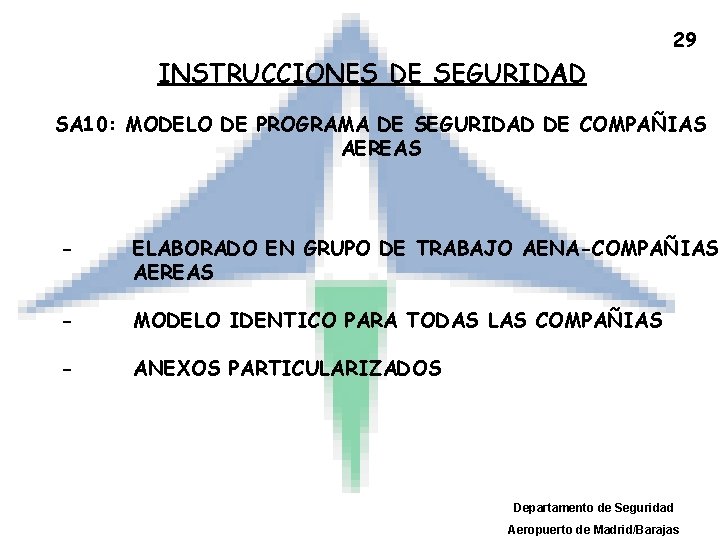 29 INSTRUCCIONES DE SEGURIDAD SA 10: MODELO DE PROGRAMA DE SEGURIDAD DE COMPAÑIAS AEREAS