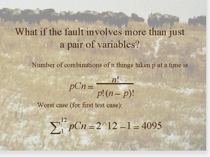 What if the fault involves more than just a pair of variables? Number of