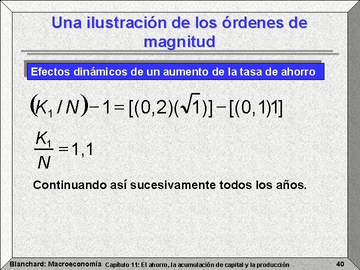 Una ilustración de los órdenes de magnitud Efectos dinámicos de un aumento de la