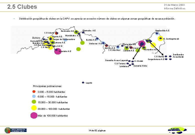 31 de Marzo 2003 Informe Definitivo 2. 5 Clubes § Distribución geográfica de clubes