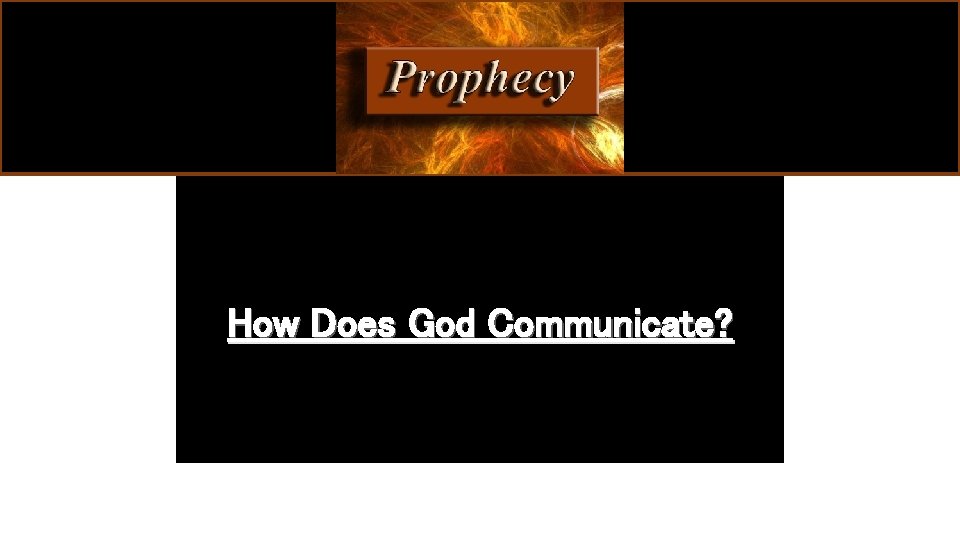 How Does God Communicate? 