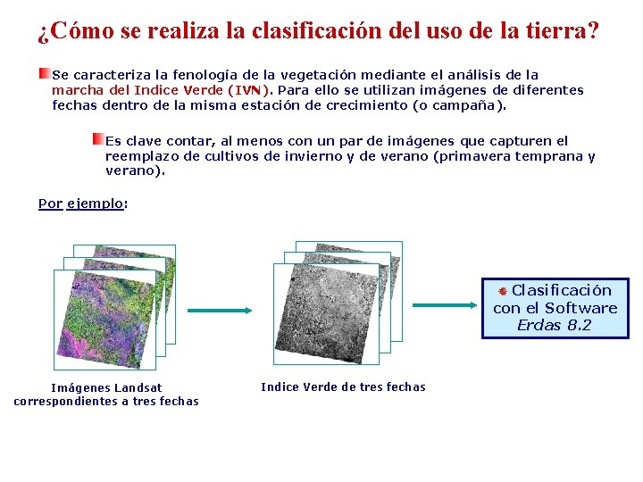 ¿Cómo se realiza la clasificación del uso de la tierra? Se caracteriza la fenología