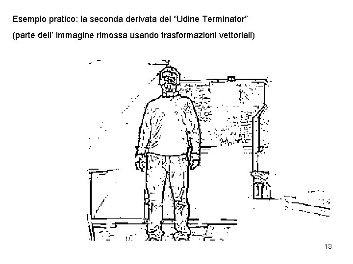 Esempio pratico: la seconda derivata del “Udine Terminator” (parte dell’ immagine rimossa usando trasformazioni
