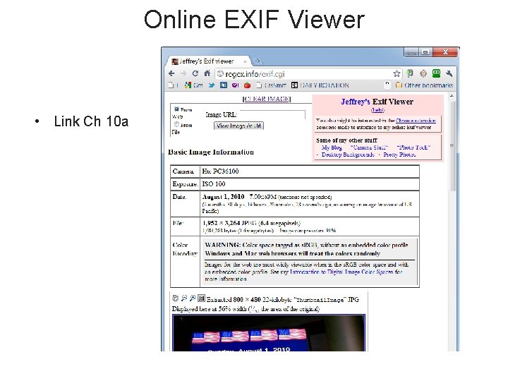 Online EXIF Viewer • Link Ch 10 a 