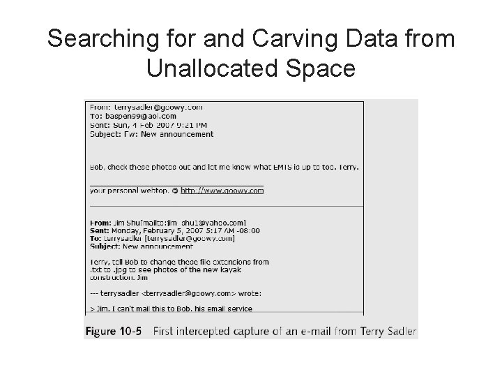 Searching for and Carving Data from Unallocated Space 
