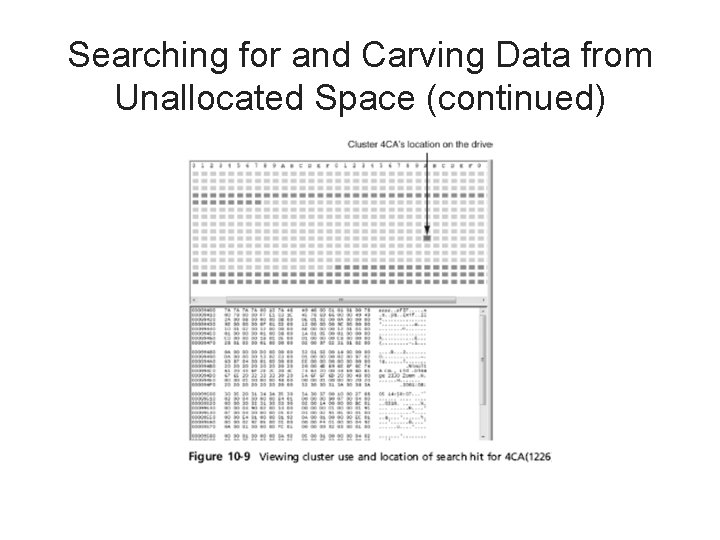 Searching for and Carving Data from Unallocated Space (continued) 