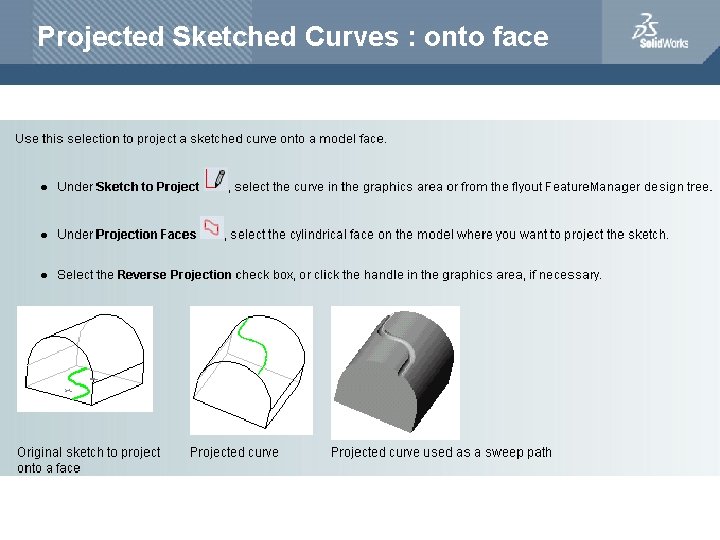 Projected Sketched Curves : onto face 