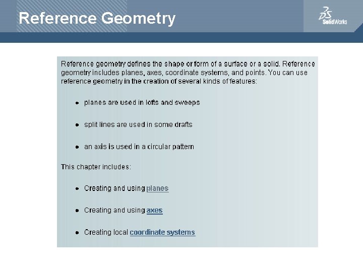 Reference Geometry 