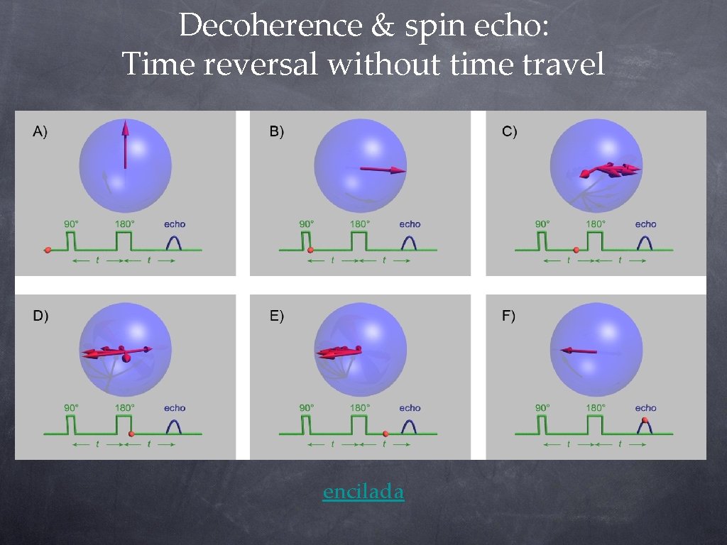 Decoherence & spin echo: Time reversal without time travel encilada Decoherence & spin echo: Time reversal without time travel encilada