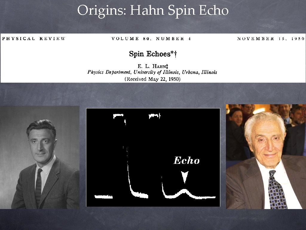 Origins: Hahn Spin Echo Origins: Hahn Spin Echo