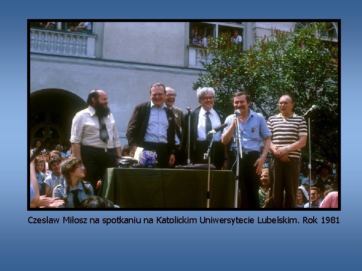 Czesław Miłosz na spotkaniu na Katolickim Uniwersytecie Lubelskim. Rok 1981 