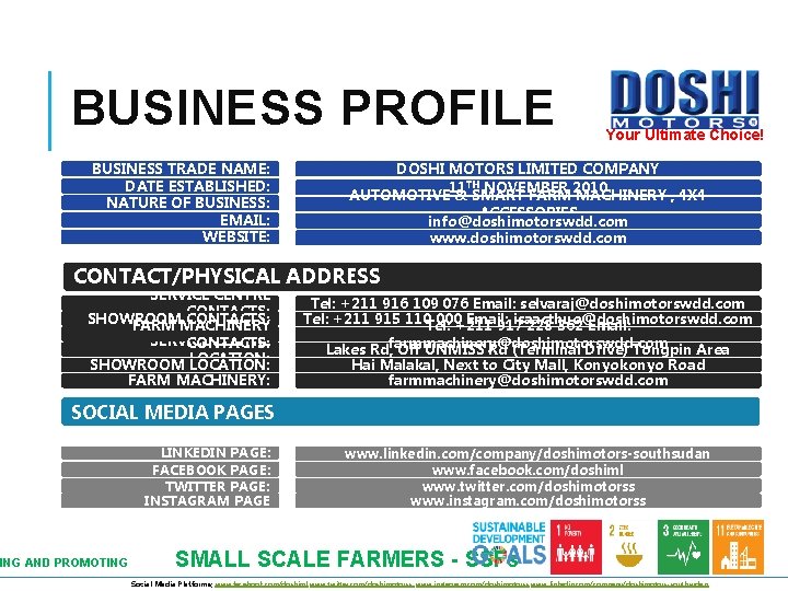 BUSINESS PROFILE BUSINESS TRADE NAME: DATE ESTABLISHED: NATURE OF BUSINESS: EMAIL: WEBSITE: Your Ultimate