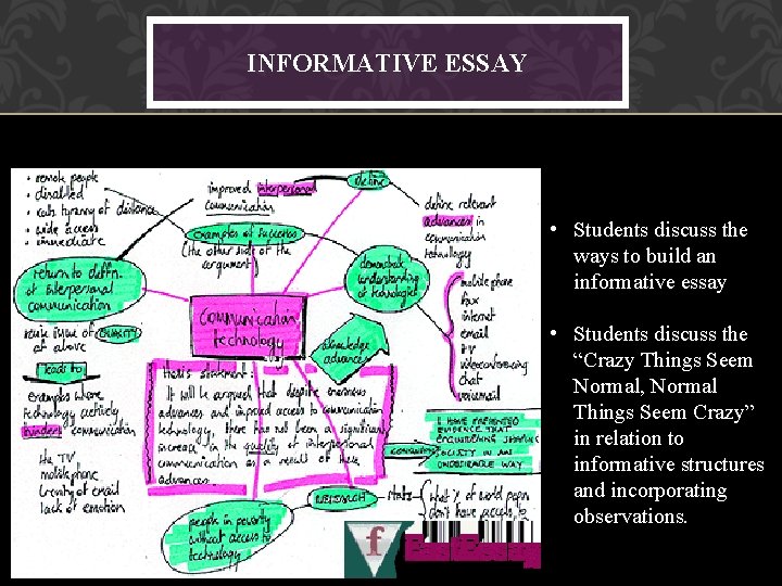 INFORMATIVE ESSAY • Students discuss the ways to build an informative essay • Students INFORMATIVE ESSAY • Students discuss the ways to build an informative essay • Students