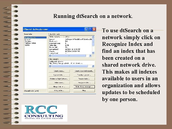 Running dt. Search on a network. To use dt. Search on a network simply