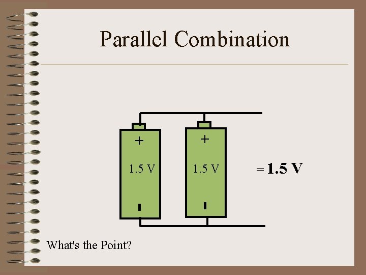 + 1. 5 V What's the Point? - 1. 5 V - + Parallel