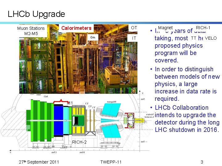 LHCb Upgrade Muon Stations M 2 -M 5 OT Calorimeters 10 m -5 m