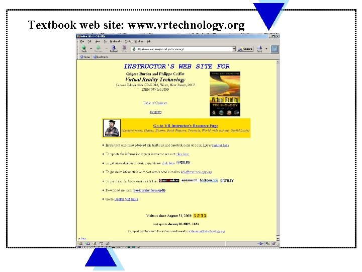 Textbook web site: www. vrtechnology. org 
