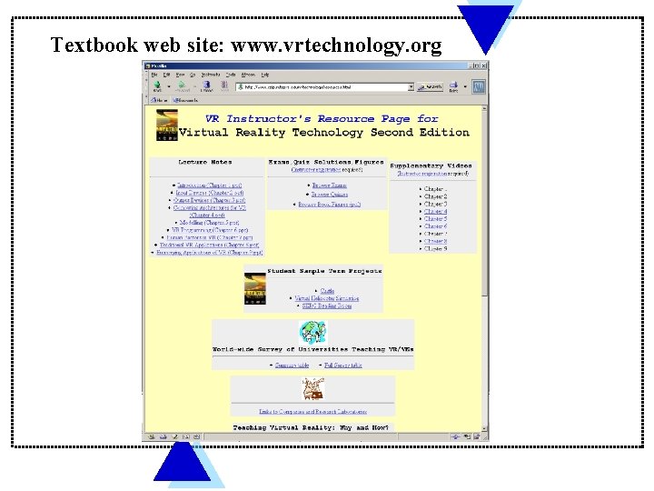 Textbook web site: www. vrtechnology. org 