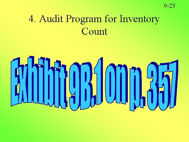 9 -23 4. Audit Program for Inventory Count 9 -23 4. Audit Program for Inventory Count