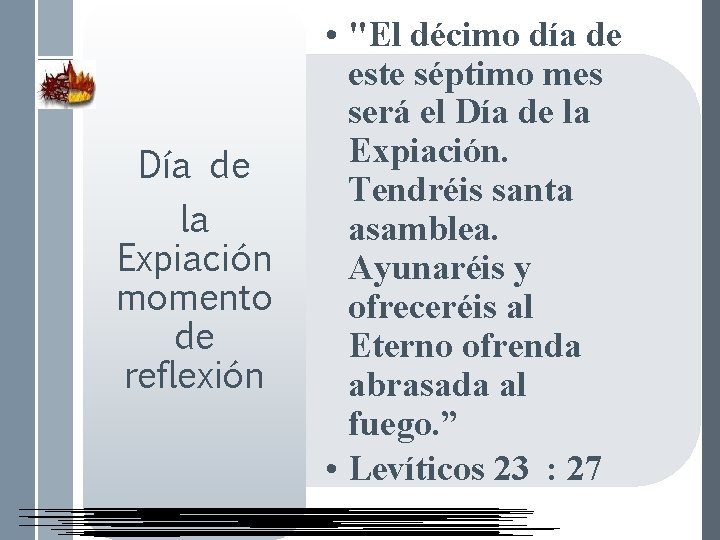 Día de la Expiación momento de reflexión • "El décimo día de este séptimo
