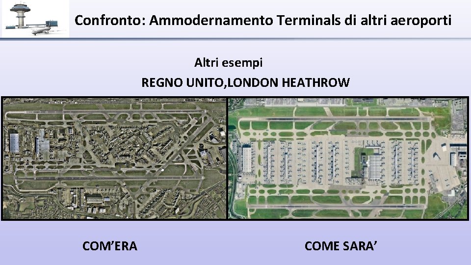 Confronto: Ammodernamento Terminals di altri aeroporti Altri esempi REGNO UNITO, LONDON HEATHROW COM’ERA COME