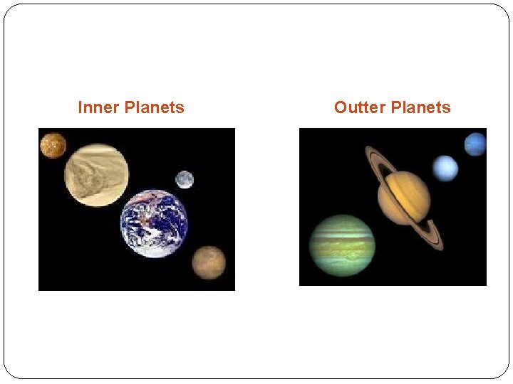 Inner Planets Outter Planets 