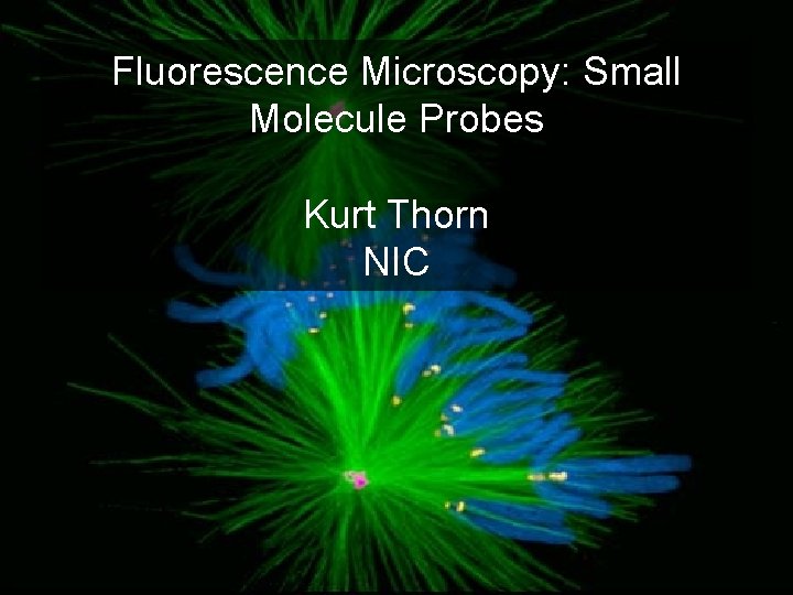 Fluorescence Microscopy: Small Molecule Probes Kurt Thorn NIC 