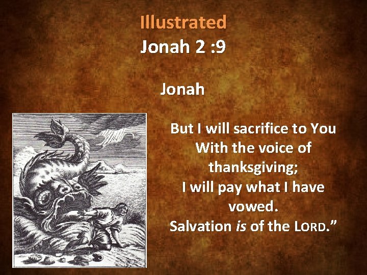 Illustrated Jonah 2 : 9 Jonah But I will sacrifice to You With the