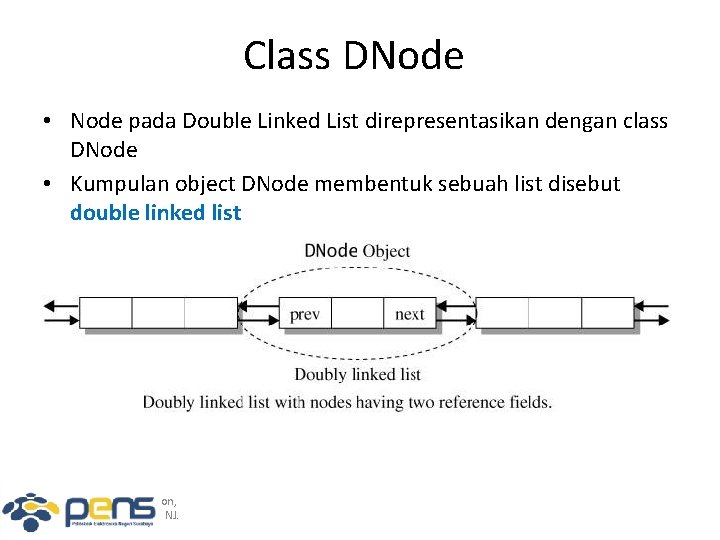 Class DNode • Node pada Double Linked List direpresentasikan dengan class DNode • Kumpulan