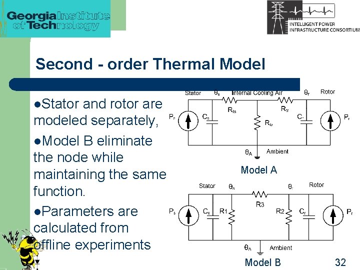 Second - order Thermal Model l. Stator and rotor are modeled separately, l. Model