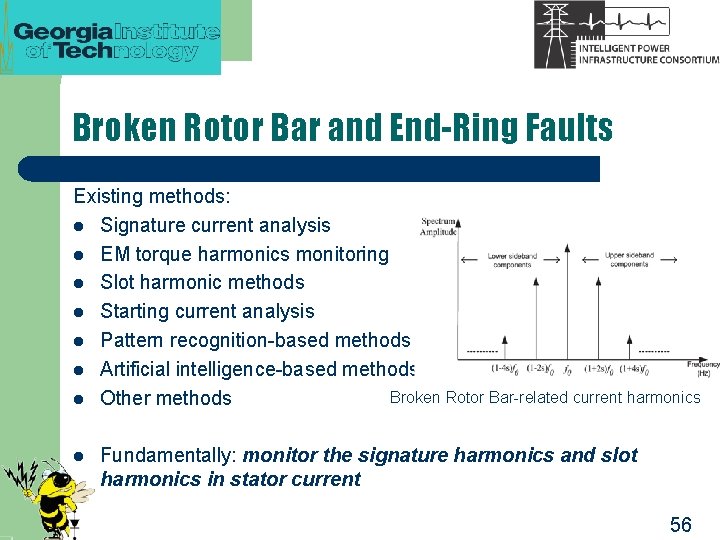 Broken Rotor Bar and End-Ring Faults Existing methods: l Signature current analysis l EM