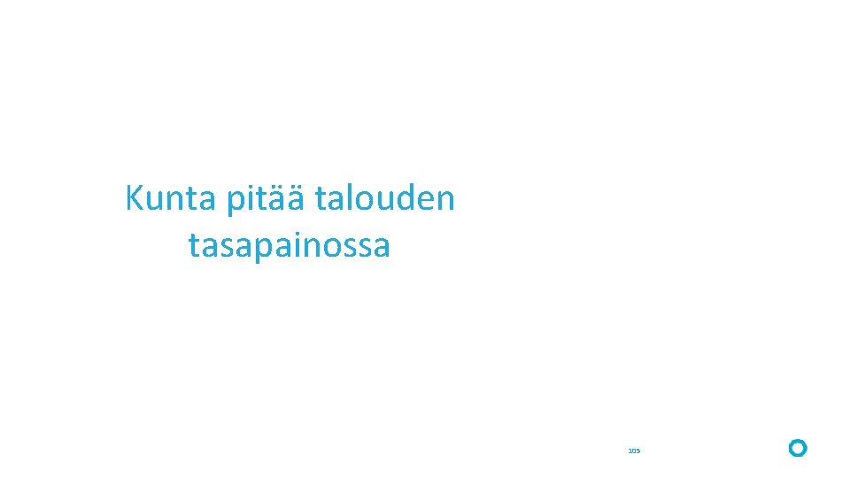 Kunta pitää talouden tasapainossa 105 