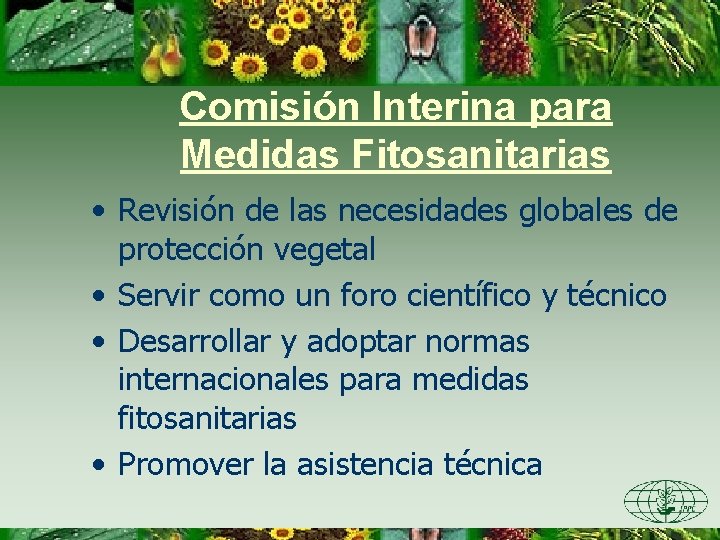 Comisión Interina para Medidas Fitosanitarias • Revisión de las necesidades globales de protección vegetal