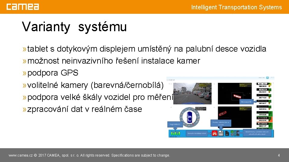 Intelligent Inteligentní Transportation dopravní Systems systémy Varianty systému » tablet s dotykovým displejem umístěný