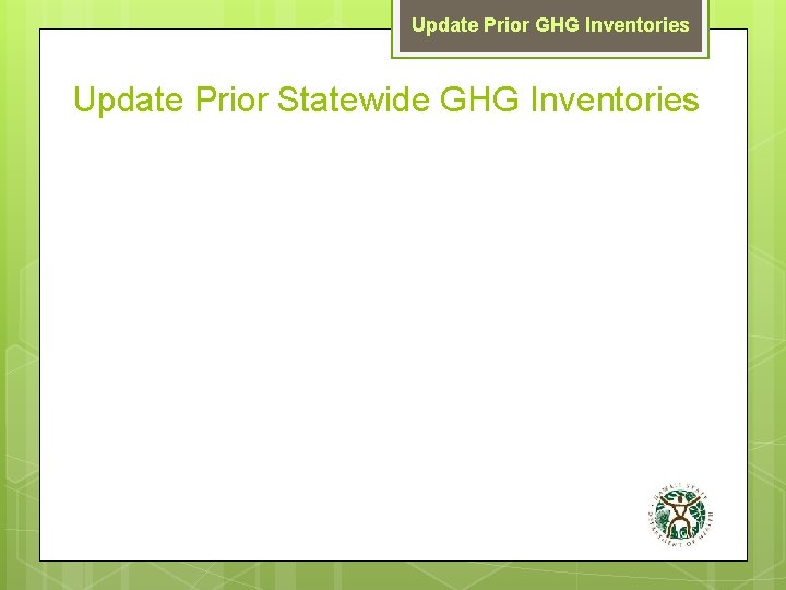 Update Prior GHG Inventories Update Prior Statewide GHG Inventories Updated 