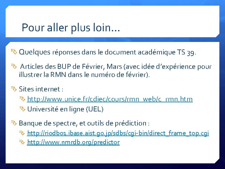 Pour aller plus loin… Quelques réponses dans le document académique TS 39. Articles des