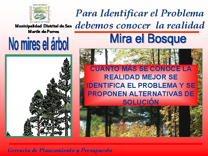 Municipalidad Distrital de San Martín de Porres Para Identificar el Problema debemos conocer la