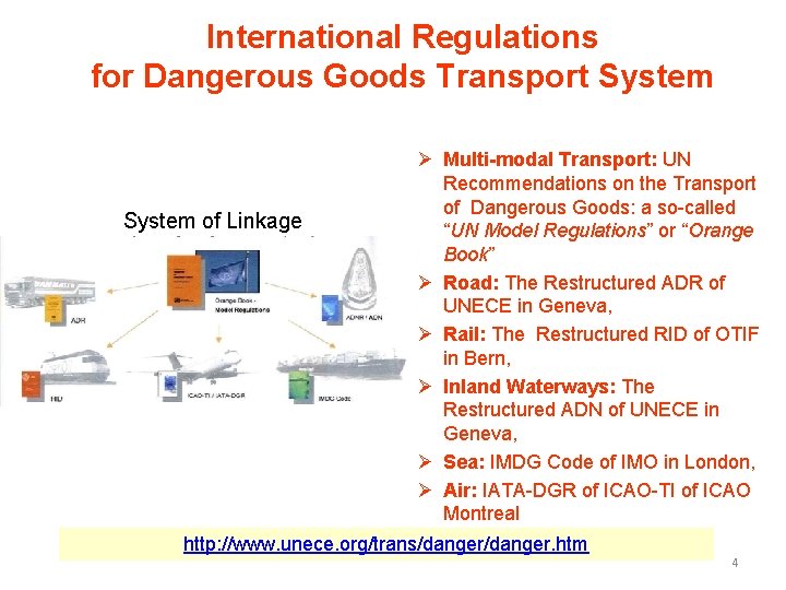 International Regulations for Dangerous Goods Transport System of Linkage Ø Multi-modal Transport: UN Recommendations