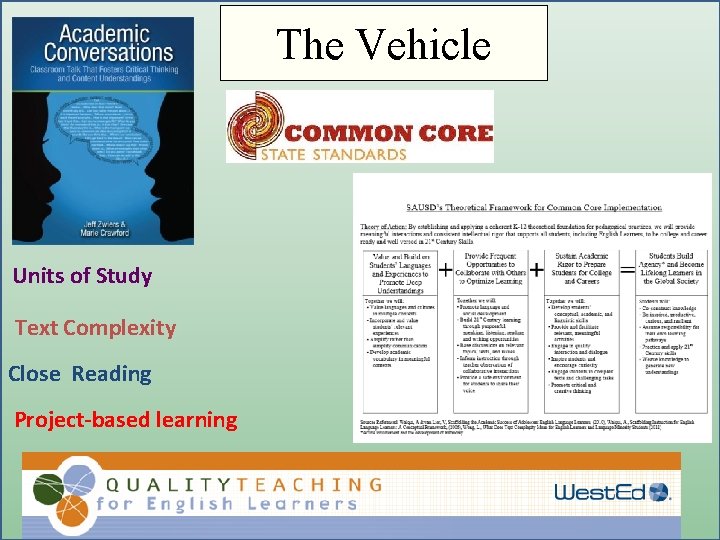 Getting to the Core The Vehicle Units of Study Text Complexity Close Reading Project-based