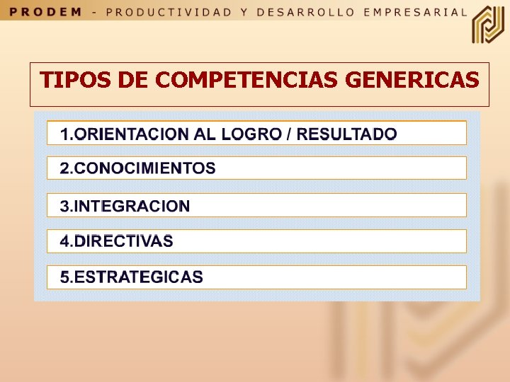 TIPOS DE COMPETENCIAS GENERICAS 